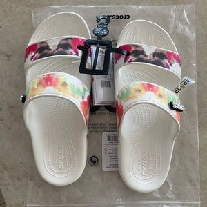 Croc sandals tie dye